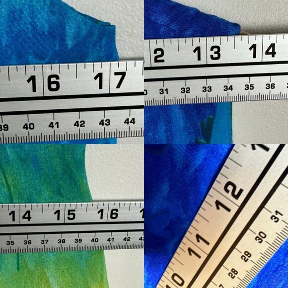 Vintage Chatcarel Bohemian Print Blue Yellow Maxi Shift Dress Size 6 Canada Made - Picture 9 of 11